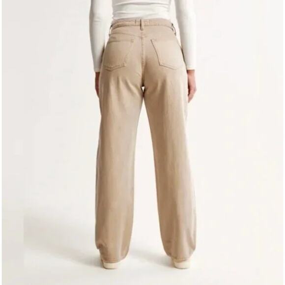 ABERCROMBIE & FITCH The Taper Jean High Rise Oat Taupe Sz 33/16S $98 {Q12} - Picture 2 of 6